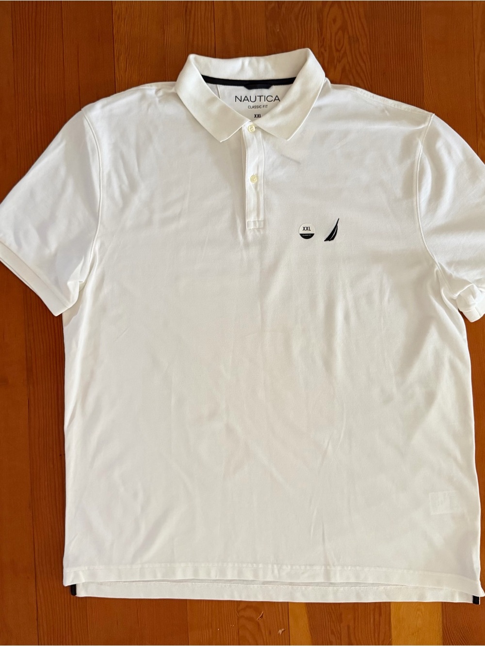 NWT Nautica Men’s XXL White Cotton Pique Polo Classic Fit Preppy